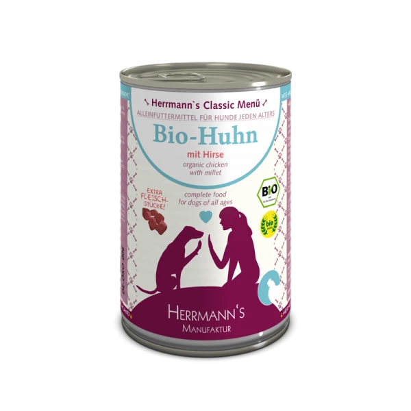 Herrmanns BIO-Menü | Mit Huhn & Hirse | Hundefutter | Natürlich & Gesund 1 Herrmanns BIO-Menü | Mit Huhn & Hirse | Hundefutter | Natürlich & Gesund