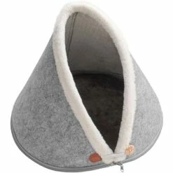 Hunter Katzenhöhle SKIVE | Grau | 45 x 45 cm | Kuscheliges Katzenbett für gemütliche Schlafplätze