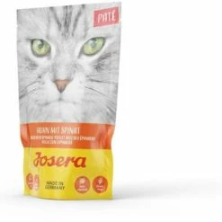 Josera Katzenfutter Paté mit Huhn & Spinat | 16x 85g | Hochwertiges Nassfutter für Katzen