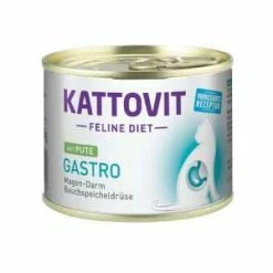 KATTOVIT Gastro | Mit Pute | 12x185g Katzenfutter - Schonendes Nassfutter für sensible Katzenmägen