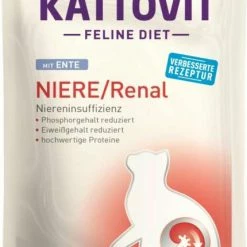 KATTOVIT Niere/Renal Nassfutter mit Ente - 24x85g für Katzen mit Nierenproblemen