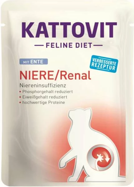 KATTOVIT Niere/Renal Nassfutter mit Ente - 24x85g für Katzen mit Nierenproblemen 1 KATTOVIT Niere/Renal Nassfutter mit Ente - 24x85g für Katzen mit Nierenproblemen