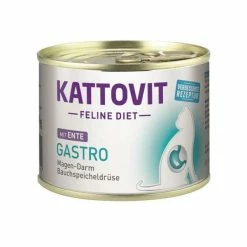 KATTOVIT Gastro | Mit Ente | 12x185g Katzenfutter - Schonendes Nassfutter für sensible Katzen