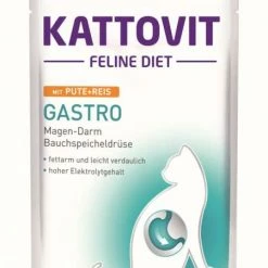 KATTOVIT Gastro | Mit Pute & Reis | 24x85g Katzenfutter | Schonendes Nassfutter für sensible Katzenmägen