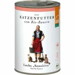 Defu Sensitive Katzenfutter mit Bio-Lachs, Kartoffeln & Lichtwurzel | Gluten- & Getreidefrei | 6x Dosen