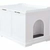 Trixie Katzenhaus XL | Weiß - Modernes Katzenklo mit Dach | Katzentoilette für große Katzen