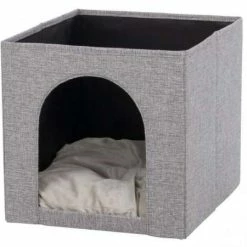 Trixie Kuschelhöhle Ella | Grau - Gemütlicher Katzen-Schlafplatz für Stubentiger
