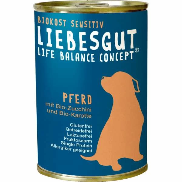 Liebesgut Hundefutter mit Pferd, Zucchini & Karotte | Sensitive Balance | Hochwertiges Nassfutter für Hunde 1 Liebesgut Hundefutter mit Pferd, Zucchini & Karotte | Sensitive Balance | Hochwertiges Nassfutter für Hunde