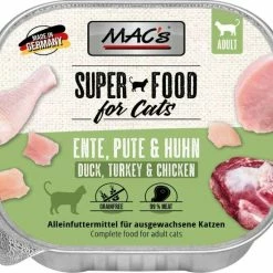 MACS Katzenfutter mit Ente, Pute & Huhn | 16x100 g Nassfutter für Katzen