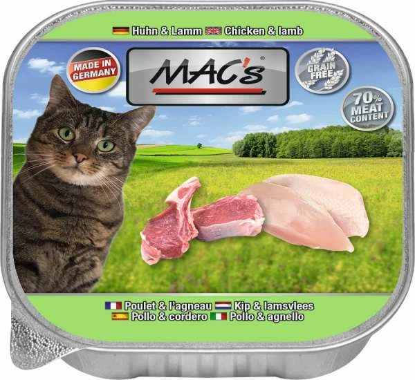 MACS Katzenfutter mit Huhn & Lamm | 16x100g Nassfutter für Katzen | Hochwertiges Katzenfutter 1 MACS Katzenfutter mit Huhn & Lamm | 16x100g Nassfutter für Katzen | Hochwertiges Katzenfutter