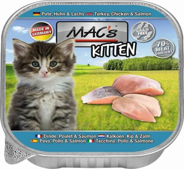 MACS Katzenfutter Nassfutter für Kitten mit Pute, Huhn & Lachs | 16x100g 1 MACS Katzenfutter Nassfutter für Kitten mit Pute, Huhn & Lachs | 16x100g