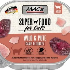 MACS Katzenfutter Mit Wild & Pute | 16x 100 G Nassfutter für Katzen | Hochwertiges Katzenfutter