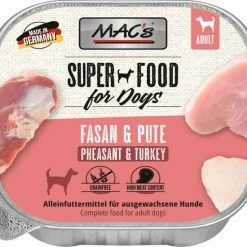 MACS Hundefutter mit Fasan & Pute - 11x 150g Schälchen - Nassfutter für Hunde