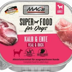MACS Hundefutter mit Kalb & Ente | 11x 150g Schälchen | Hochwertiges Nassfutter für Hunde