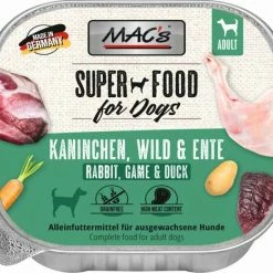 MACS Hundefutter Nassfutter | Mit Kaninchen, Wild & Ente | 11x 150g Schälchen