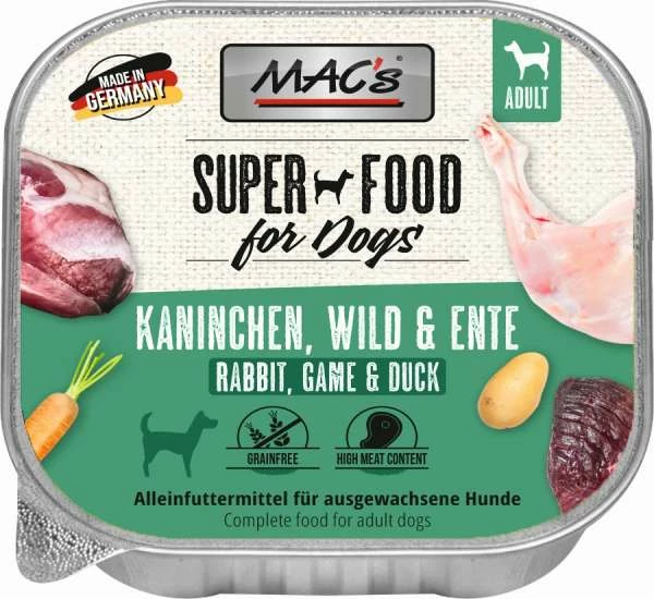 MACS Hundefutter Nassfutter | Mit Kaninchen, Wild & Ente | 11x 150g Schälchen 1 MACS Hundefutter Nassfutter | Mit Kaninchen, Wild & Ente | 11x 150g Schälchen