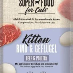 MACS Superfood Kitten Nassfutter mit Rind & Geflügel | 12x 100 g | Hochwertiges Katzenfutter für Kitten