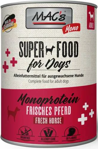 MACS Mac's Dog Mono Sensitiv Hundenassfutter mit Pferd | 6 Dosen | Hypoallergenes Hundefutter 1 MACS Mac's Dog Mono Sensitiv Hundenassfutter mit Pferd | 6 Dosen | Hypoallergenes Hundefutter