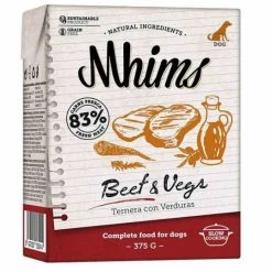 Mhims Hundefutter mit Rind & Gemüse | 12x 375g Nassfutter für Hunde | Hochwertiges Hundenassfutter