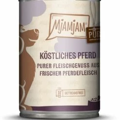 MjAMjAM Mit Pferd Pur | 6 Dosen Hundefutter | Hochwertiges Nassfutter für Hunde