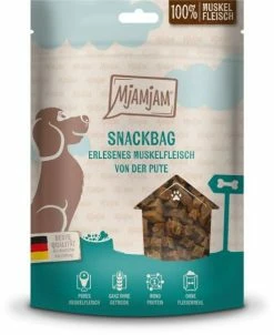 MjAMjAM Snackbag mit Muskelfleisch der Pute | 8x 100g Hundesnacks | Natürliche Leckerlis für Hunde