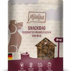 MjAMjAM Snackbag mit Muskelfleisch vom Wild | 8x 100g Hundesnacks | Natürliche Leckerlis für Hunde
