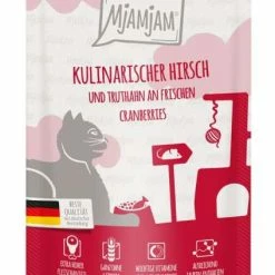 MjAMjAM Katzenfutter Nassfutter mit Hirsch, Truthahn & Cranberries - 12x 125 g