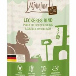 MjAMjAM Katzenfutter Mit Rind Pur - 12x 125 G - Hochwertiges Nassfutter für Katzen
