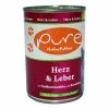 Pure Katzenfutter Mit Herz & Leber | 6 x 400g Nassfutter für Katzen | Hochwertiges Futter mit natürlichen Zutaten