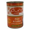 Pure Katzenfutter Mit Pute & Leber | 6 x 400g | Glutenfreies Nassfutter für Katzen