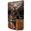 LEONARDO® Duck & Extra Pulled Beef Katzenfutter | 16x 70g Beutel | Hochwertiges Nassfutter für Katzen