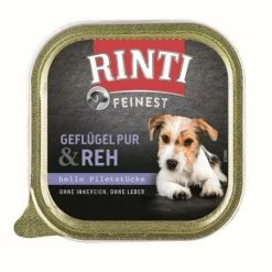 Rinti Feinest | Geflügel Pur & Reh | 11x150g Hundefutter - Premium Nassfutter für Hunde