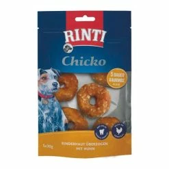 RINTI Chicko Dauer Kauringe mit Huhn - 9x 150g Hundesnacks für Hunde