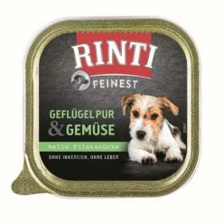RINTI Feinest Hundefutter mit Geflügel Pur & Gemüse | 11x150g Nassfutter für Hunde
