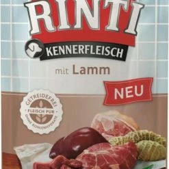 RINTI Kennerfleisch mit Lamm | 10x 400g Frischebeutel | Hundefutter & Hundesnacks