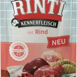 RINTI Kennerfleisch mit Rind - 10x 400g Frischebeutel | Hundefutter & Hundesnacks