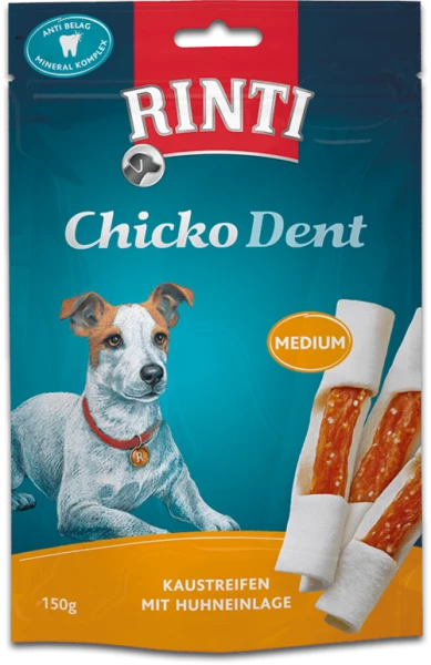 RINTI Chicko Dent Medium Huhn Hundesnack 9x150g - Zahnpflege-Snack für Hunde 1 RINTI Chicko Dent Medium Huhn Hundesnack 9x150g - Zahnpflege-Snack für Hunde