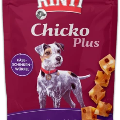 RINTI Extra Chicko Plus | Käse & Schinkenwürfel | 6x80g Hundesnacks | Leckerli für Hunde