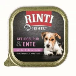 RINTI Feinest Geflügel Pur & Ente | 11x150g Hundefutter | Hochwertiges Nassfutter für Hunde
