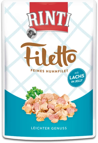 RINTI Filetto Jelly Huhn & Lachs Hundefutter | 24x100g | Leckeres Nassfutter für Hunde 1 RINTI Filetto Jelly Huhn & Lachs Hundefutter | 24x100g | Leckeres Nassfutter für Hunde