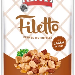 Rinti Filetto Jelly Huhn & Lamm | 24x100g Nassfutter für Hunde | Hochwertiges Hundefutter
