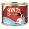 RINTI Gold Hundefutter mit Geflügelherzen | 12x185g Nassfutter für Hunde