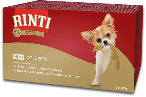 RINTI Gold Mini Goldbox | 32x100g - Premium Nassfutter für Hunde 1 RINTI Gold Mini Goldbox | 32x100g - Premium Nassfutter für Hunde