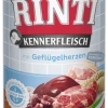 RINTI Kennerfleisch mit Geflügelherzen | Hochwertiges Nassfutter für Hunde | Hundefutter mit natürlichen Zutaten