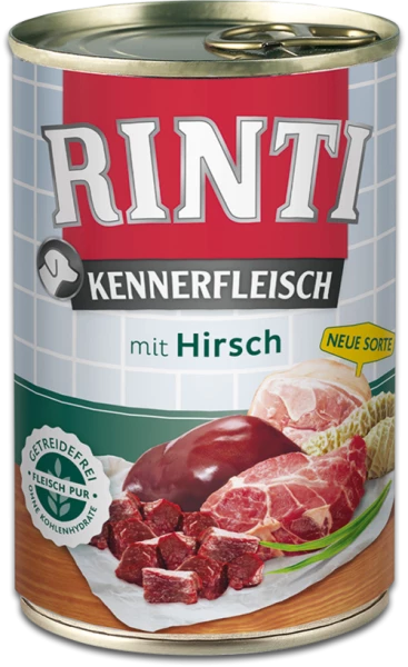 RINTI Kennerfleisch mit Hirsch - Hochwertiges Nassfutter für Hunde 1 RINTI Kennerfleisch mit Hirsch - Hochwertiges Nassfutter für Hunde