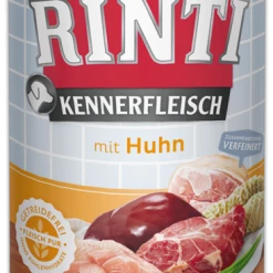 RINTI Kennerfleisch mit Huhn | Hochwertiges Nassfutter für Hunde | Leckeres Hundefutter