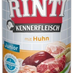 RINTI Kennerfleisch Junior mit Huhn | Hundefutter Nassfutter für Welpen und Junghunde