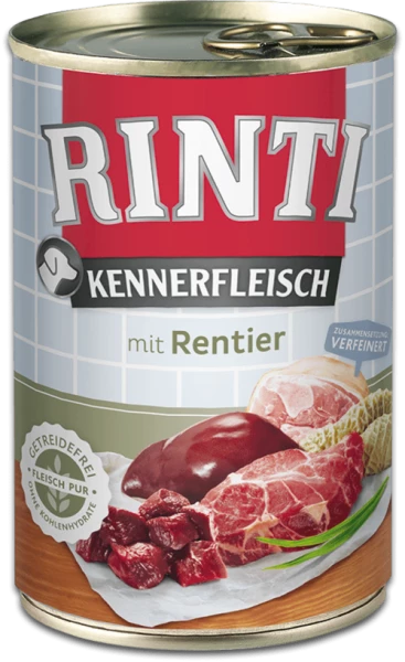 RINTI Kennerfleisch mit Rentier - Hochwertiges Nassfutter für Hunde 1 RINTI Kennerfleisch mit Rentier - Hochwertiges Nassfutter für Hunde