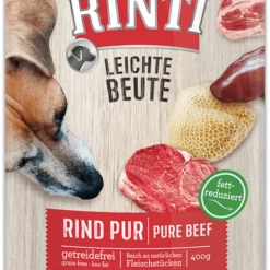 RINTI Leichte Beute Rind Pur - 10x400g Hundefutter Nassfutter für Hunde