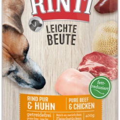 RINTI Leichte Beute Rind & Huhn Hundefutter - 10x400g Nassfutter für Hunde